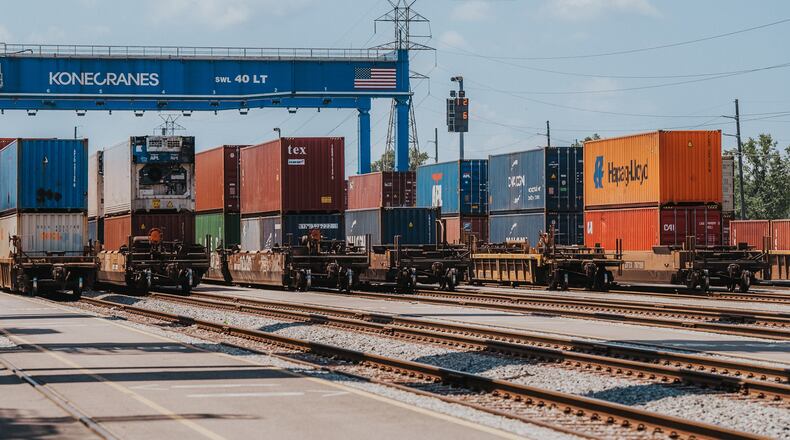 Mason Mega Rail Yard at the Port of Savannah is operational, one reason that rail traffic at the port has been up, officials said. AJC file photo