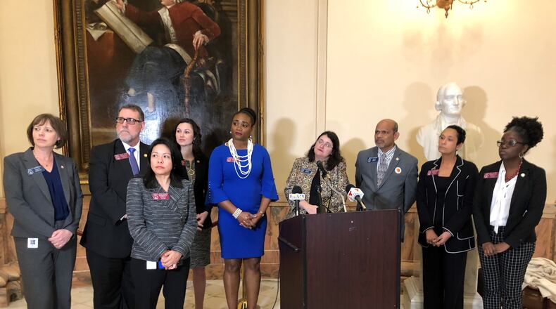 Nine Democratic state lawmakers Monday urged Gwinnett County residents to vote on the county’s MARTA referendum. The election will be March 19, though early voting started Monday.