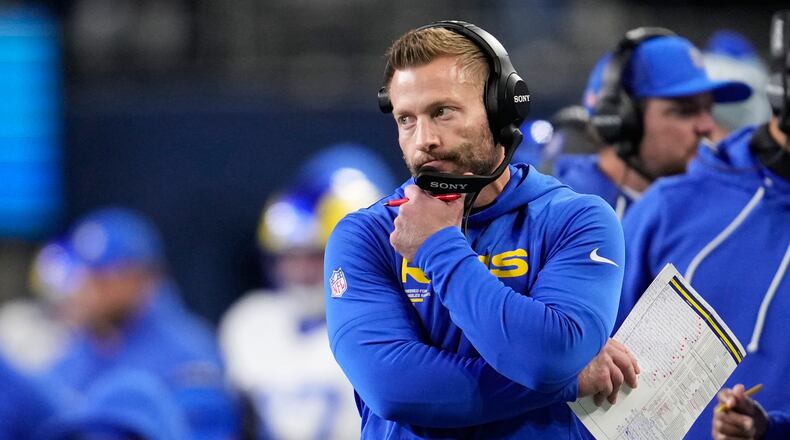 Los Angeles Rams head coach Sean McVay watches from the sideline during the second half of the NFC Championship NFL football game against the Seattle Seahawks, Sunday, Jan. 25, 2026, in Seattle. (AP Photo/Godofredo A. Vásquez)