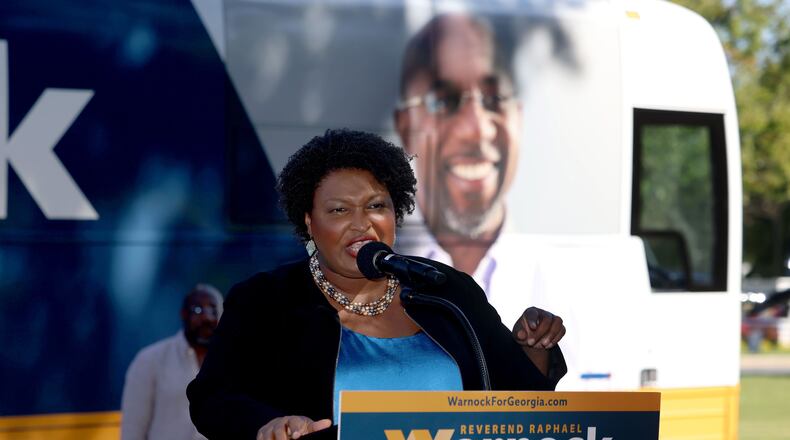A voter registration group that Stacey Abrams founded and a separate but affiliated organization have filed a federal lawsuit seeking to end a state ethics commission probe into whether they aided the Democrat’s run for governor in 2018 without disclosing their role. (Jason Getz/The Atlanta Journal-Constitution/TNS)