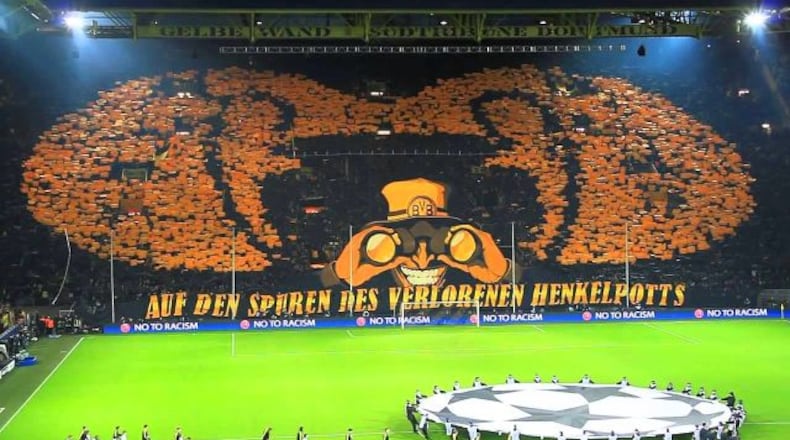 This tifo was produced by Borussia Dortmund’s supporters.