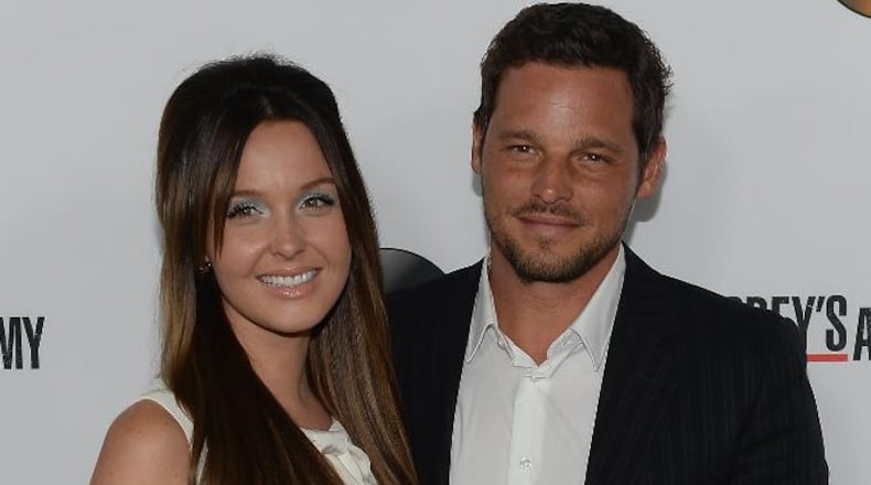 Actress Camilla Luddington (left) and actor Justin Chambers arrives at the 'Grey's Anatomy' 200th Episode Celebration at The Colony on September 28, 2013, in Los Angeles. (Photo by Michael Buckner/Getty Images)