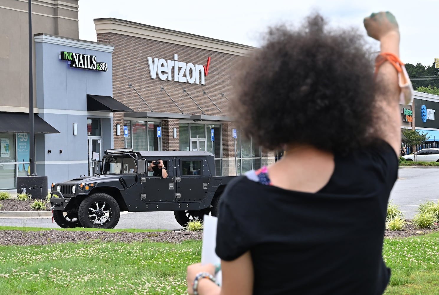 PHOTOS: Protesters demonstrate outside Forsyth County Courthouse
