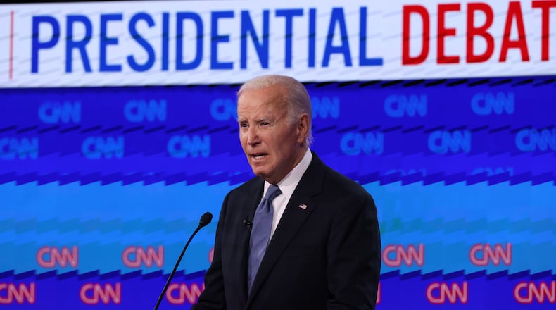 President Joe Biden (above) debated former President Donald Trump in Atlanta on Thursday.