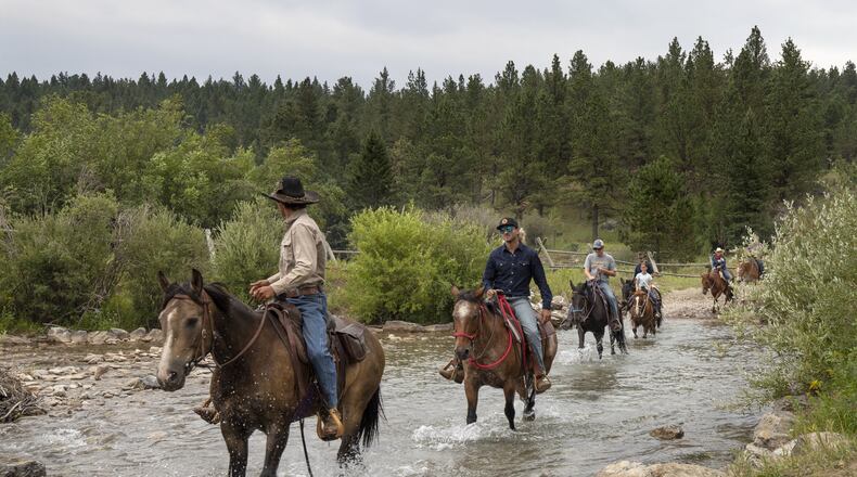 Late summer is the prime time to visit Circle Bar Ranch for horseback riding treks in central Montana.
(Courtesy of Scott Baxter)