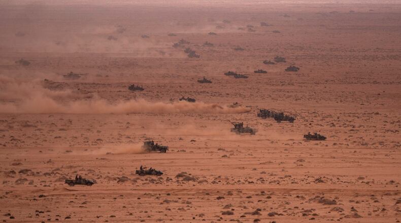 FILE - U.S and Moroccan military forces take part in the 20th edition of the African Lion military exercise, in Tantan, south of Agadir, Morocco, Friday, May 31, 2024. (AP Photo/Mosa'ab Elshamy, File)