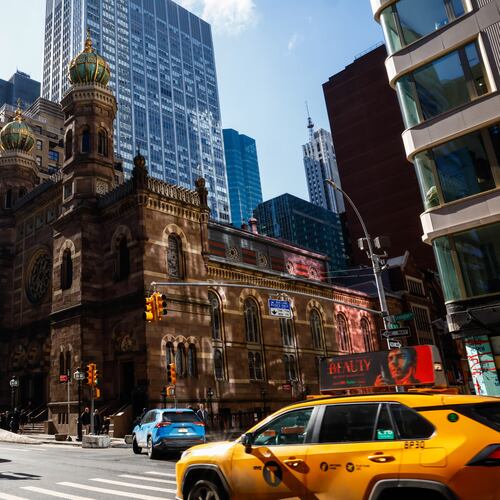 FILE - Central Synagogue is seen on Feb. 28, 2026, in New York. (AP Photo/Kena Betancur, File)