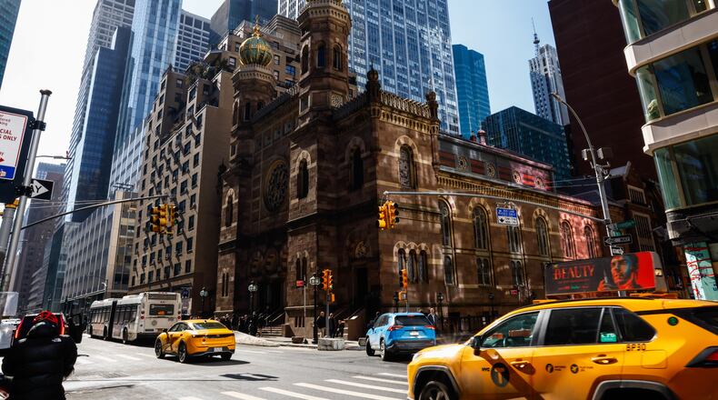 FILE - Central Synagogue is seen on Feb. 28, 2026, in New York. (AP Photo/Kena Betancur, File)