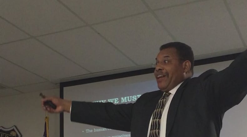 Consultant Sam Feemster talks to law enforcement officials about spirituality and wellness. He’s teamed up with Mercer’s Institute for Spirituality in the Professions to offer workshops where “we can talk about our spiritual wellbeing without crossing those church/state issues.”