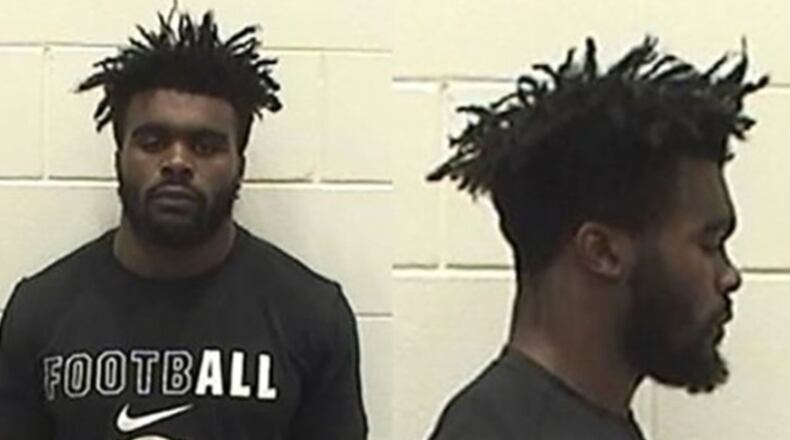 Elijah Holyfield was arrested Monday, May 1, 2017, in Athens on two misdemeanor drug charges. (Athens-Clarke County Jail)