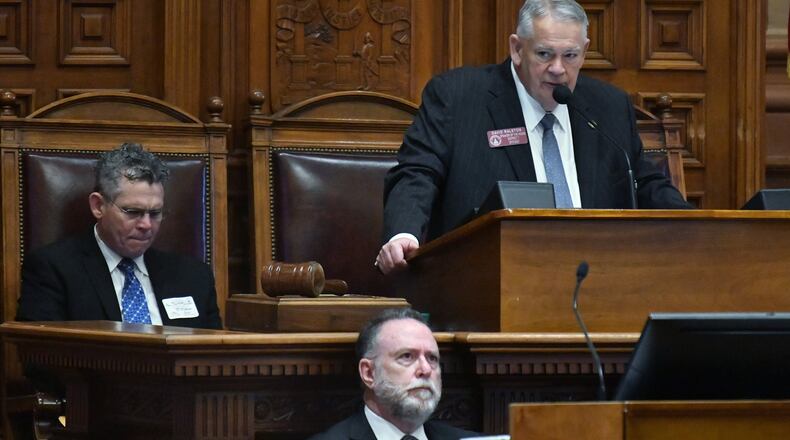 March12, 2020 Atlanta - Speaker of the House David Ralston speaks as the morning session begins during Crossover day at the Georgia State Capitol on Thursday, March 11, 2020. (Hyosub Shin / Hyosub.Shin@ajc.com)