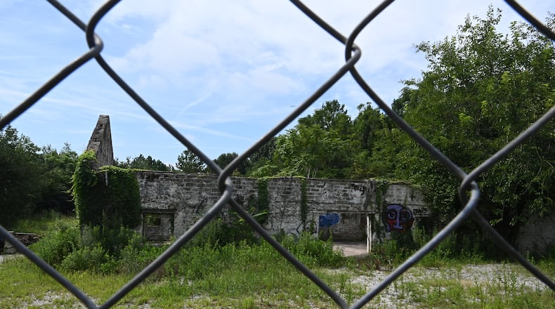 August 9, 2022 Atlanta - Photograph shows the site of the proposed Atlanta public safety training center at the site of the old Atlanta prison farm in Atlanta on Tuesday, August 9 2022. A growing number of southeast Atlanta neighborhoods are speaking out against the proposal to build a massive training center for police officers and firefighters on forested land in DeKalb County. (Hyosub Shin / Hyosub.Shin@ajc.com)