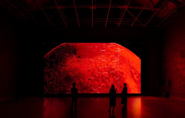From "data-verse" by Ryoji Ikeda, on view at Hirosaki Museum of Contemporary Art, Hirosaki, Japan, in 2022. 
Courtesy of Takeshi Asano, commissioned by Audemars Piguet Contemporary. ©︎Ryoji Ikeda.