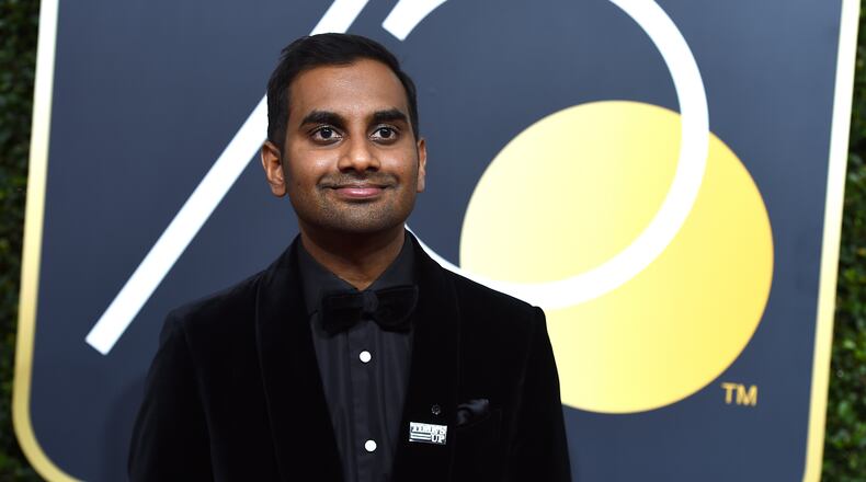 FILE - In this Jan. 7, 2018, file photo, Aziz Ansari arrives at the 75th annual Golden Globe Awards at the Beverly Hilton Hotel in Beverly Hills, Calif. Comedian Ansari has responded to allegations of sexual misconduct by a woman he dated in 2017. Ansari said in a statement Sunday, Jan. 14, that he apologized last year when she told him about her discomfort during a sexual encounter in his apartment he said he believed to be consensual.
