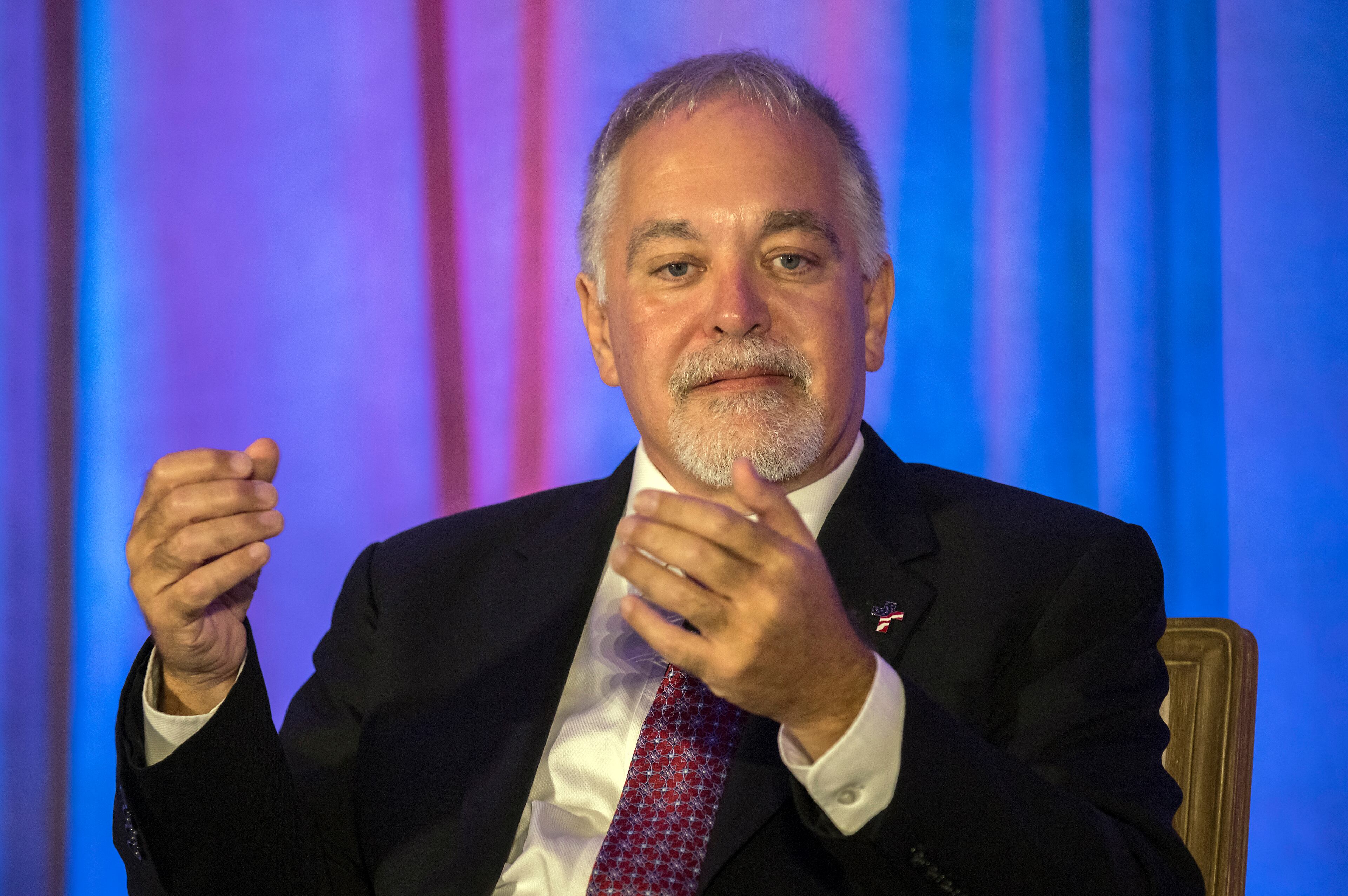 Governor Brian Kemp speaks at the Georgia School Board Association Summer conference in Savannah