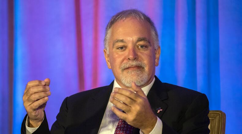 Georgia School Superintendent Richard Woods speaks at the Georgia School Board Association Summer conference in Savannah. Woods’ office said Wednesday that the course will appear in the state course catalog by the end of Thursday, after he initially declined to approve it. (AJC Photo/Stephen B. Morton)