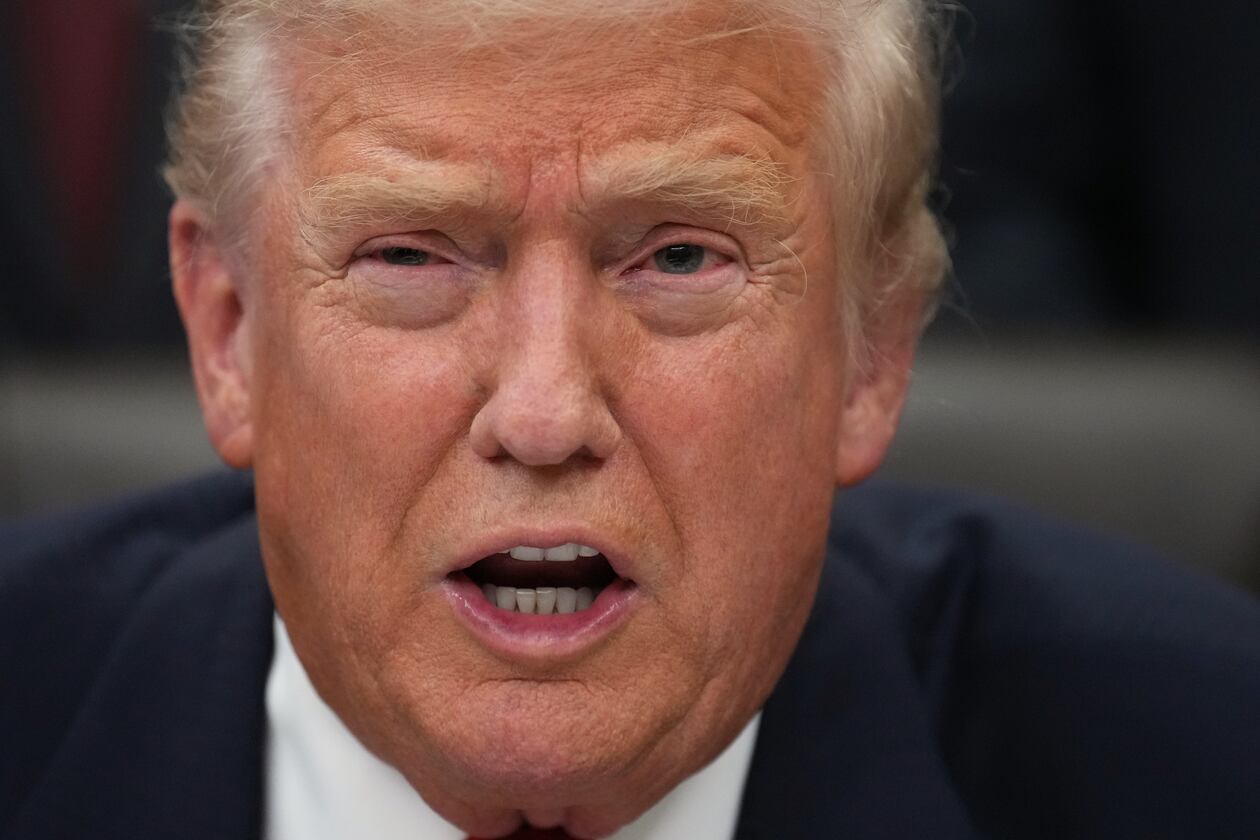 President Donald Trump speaks before signing the funding bill to reopen the government, in the Oval Office of the White House, Wednesday, Nov. 12, 2025, in Washington. (AP Photo/Jacquelyn Martin)