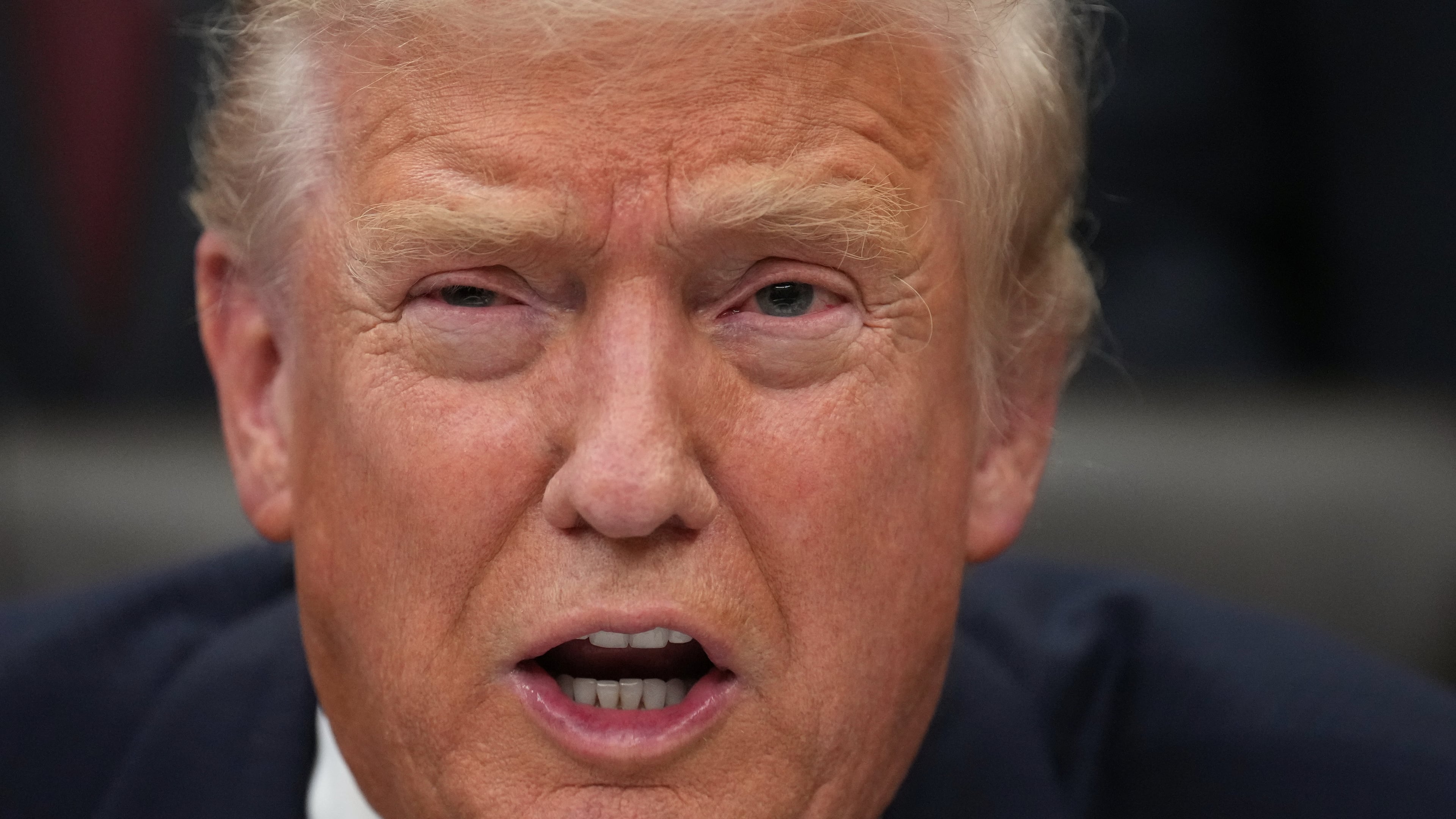 President Donald Trump speaks before signing the funding bill to reopen the government, in the Oval Office of the White House, Wednesday, Nov. 12, 2025, in Washington. (AP Photo/Jacquelyn Martin)
