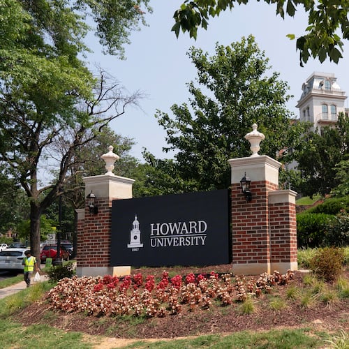 FILE - A sign welcomes people to the Howard University campus in Washington on July 6, 2021. (AP Photo/Jacquelyn Martin, File)