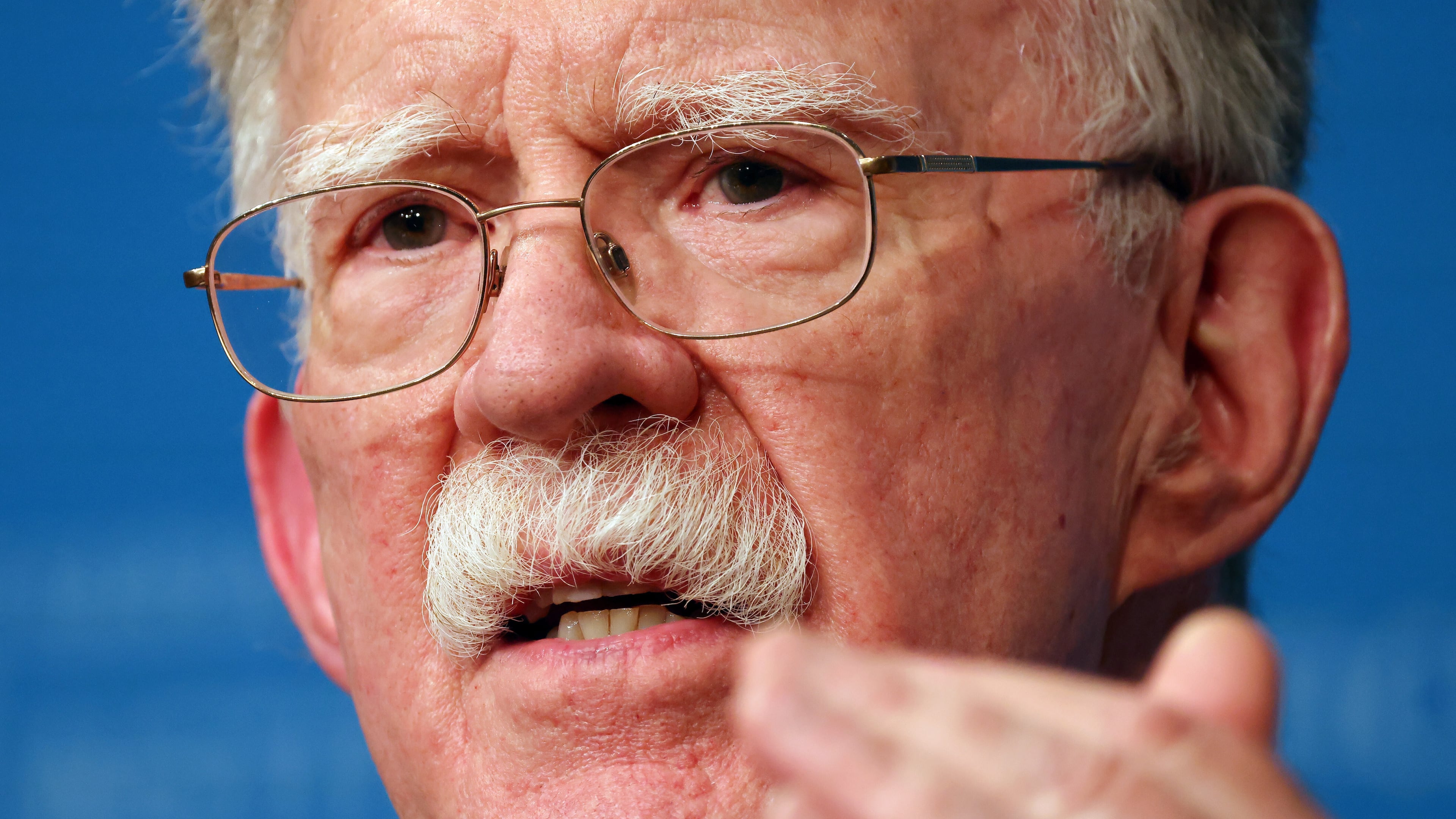 John Bolton speaks at Harvard Kennedy School's John F. Kennedy Jr. Forum, Monday, Sept. 29, 2025, in Cambridge, Mass. (AP Photo/Michael Dwyer)