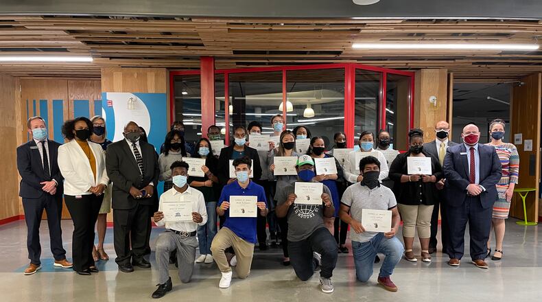 Summer of Impact Class of 2021 are pictured with employers, principals, and community leaders. (Courtesy City of Lawrenceville)