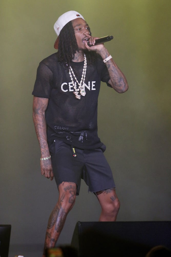 Wiz Khalifa performs as Snoop Dogg brought his High School Reunion Tour to Lakewood Amphitheatre on Wednesday, August 9, 2023. Additional acts included Wiz Khalifa, Too $hort, Warren G, Berner and DJ Drama. Robb Cohen for the Atlanta Journal-Constitution