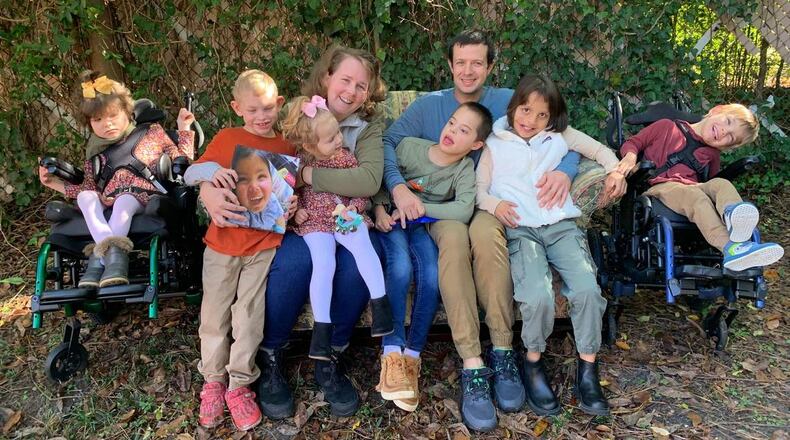 Steven and Anna Parrish welcomed a set of three adopted siblings home in November. (Photo Courtesy of Bonnie Berl)