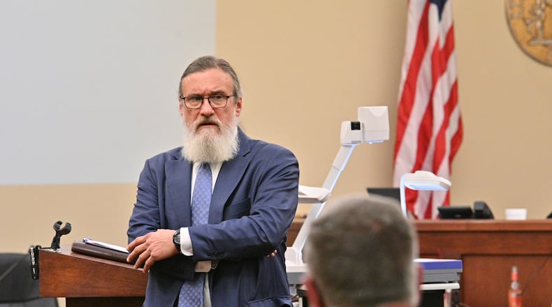 January 31, 2022 Americus - Attorney William McCall Calhoun faces suspension of his law license following his March conviction on a felony charge related to his role in the Jan. 6, 2021, U.S. Capitol riot. He has continued to practice law in his south Georgia practice since his release from federal custody on bond. Sentencing in his criminal conviction is scheduled for July 28. (Hyosub Shin / Hyosub.Shin@ajc.com)