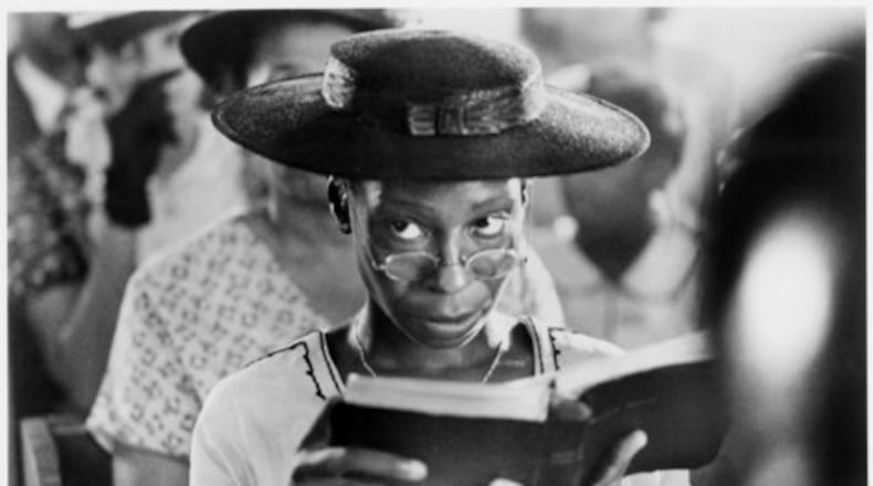 1985: Steven Spielberg -- then known for "E.T.," "Jaws" and "Raiders of the Lost Ark" -- introduces Whoopi Goldberg as Celie and a virtually unknown Oprah Winfrey as Sofia. The film's violent portrayal of black men stirs controversy. "Spielberg takes a ghoulish delight in presenting trauma, which occupies fully 90 percent of the movie," said the AJC.