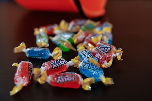 Hard candies photographed in the studio on Friday, Oct. 24, 2025. Dental  experts say hard candies and sticks sweets can increase the risk of cavities in  children. (Natrice Miller/ AJC)
