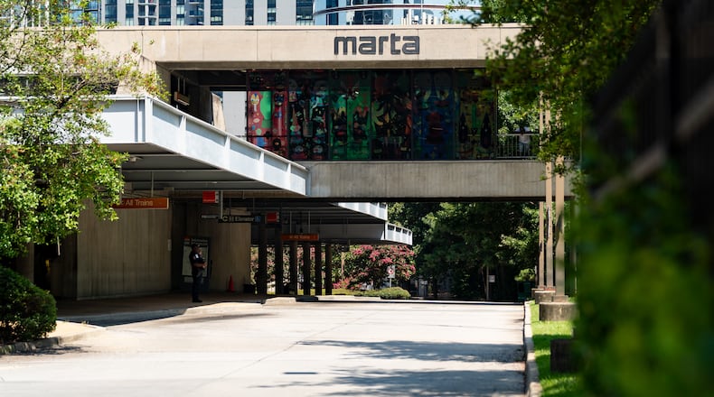 A view of the Arts Center MARTA station in Atlanta seen on Monday, August 12, 2024. (Seeger Gray / AJC)