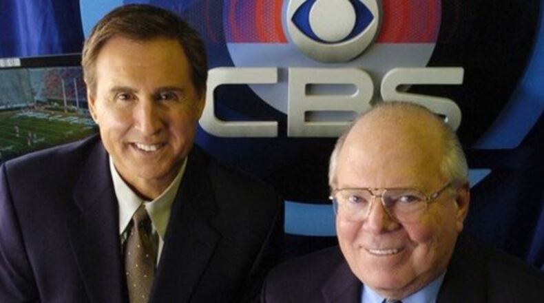CBS announcing duo Gary Danielson (left) and Verne Lundquist. (AP Photo)