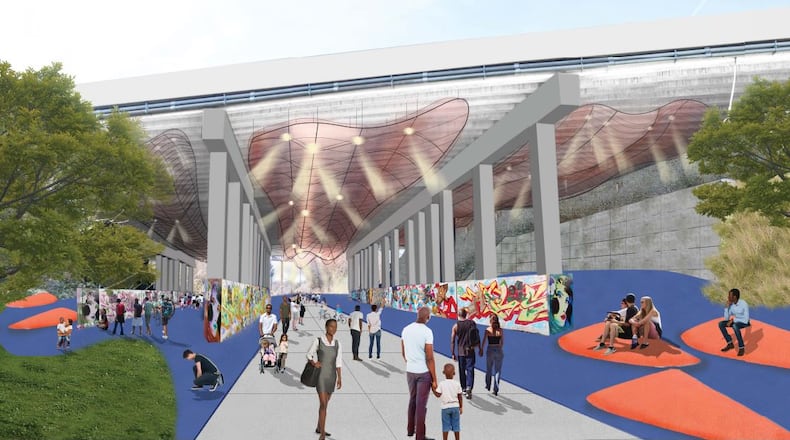 A rendering showing what could become of part of the Beltline that runs under I-75/85 near University Avenue.