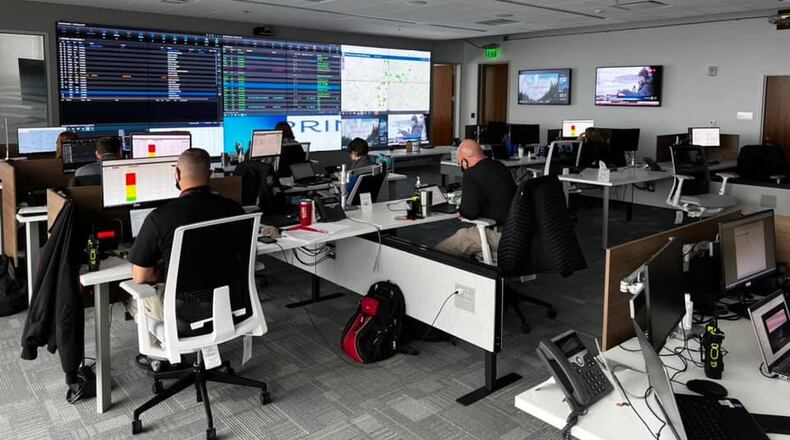 The Sandy Springs Emergency Operations Center is a central command and control facility responsible for carrying out the principles of emergency preparedness and emergency management, or disaster management functions at a strategic level during an emergency, and ensuring the continuity of operation of the City of Sandy Springs. (Courtesy Sandy Springs Police)