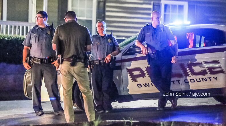 Gwinnett County police believe drugs were a factor in a Tuesday morning attempted robbery and shooting at a Peachtree Corners apartment complex.