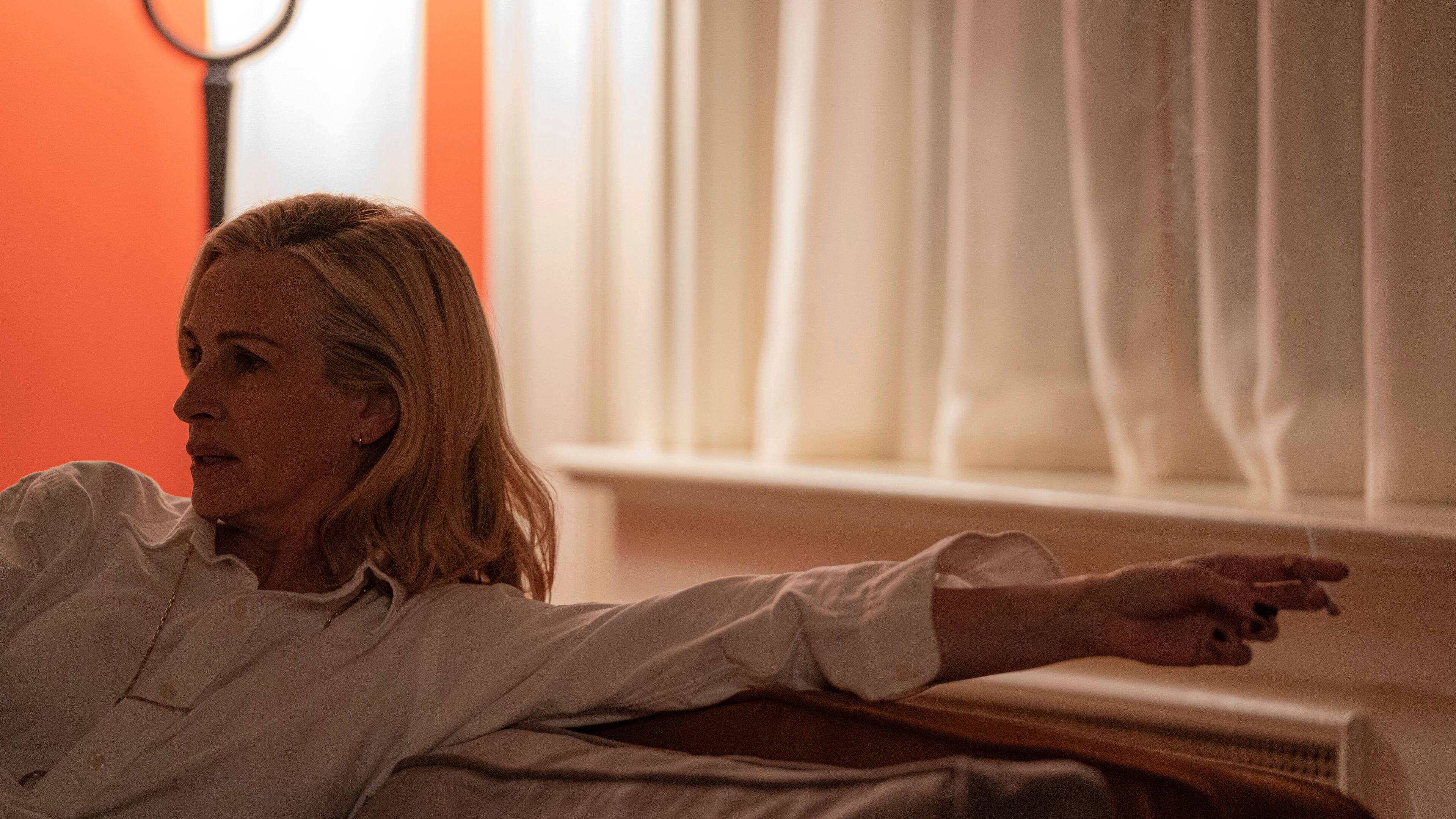 This image released by Amazon MGM Studios shows Julia Roberts in a scene from "After the Hunt." (Yannis Drakoulidis/Amazon MGM Studios via AP)