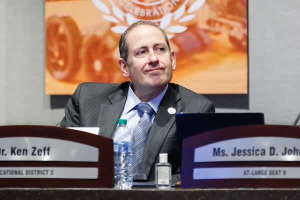 Board Vice Chair Ken Zeff listens during an Atlanta Public School board meeting in Atlanta on Monday, Feb. 2, 2026. (Abbey Cutrer/AJC)