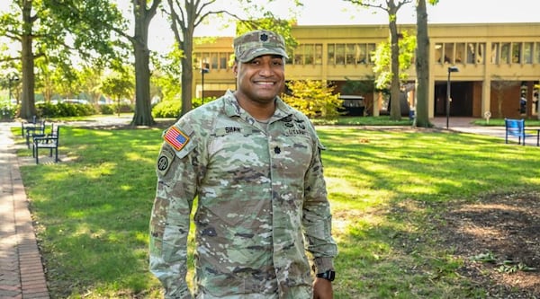 Before becoming a professor of military science and department chair at Old Dominion, Lt. Col. Brandon Shah led the 3rd Combat Aviation Brigade at Hunter Army Airfield in Savannah. (Courtesy of Old Dominion University)