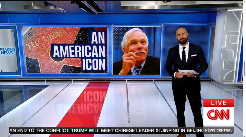 For about two hours, CNN covered Ted Turner's death with remembrances and anecdotes from those who worked directly with him. (CNN screenshot)