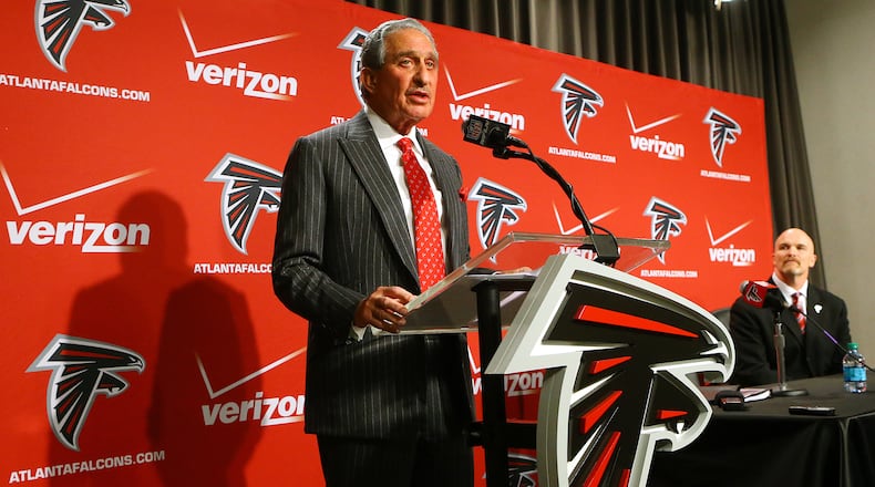 Police Monday night were called to the home of Atlanta Falcons owner Arthur Blank, seen in this Feb 3, 2015, file photo. CURTIS COMPTON / CCOMPTON@AJC.COM