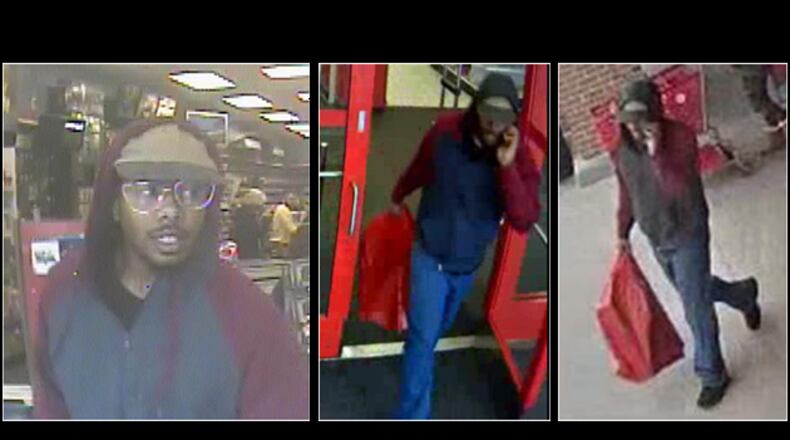 Images of a suspect who allegedly stole credit cards from a man's car and used them at Gwinnett County stores.