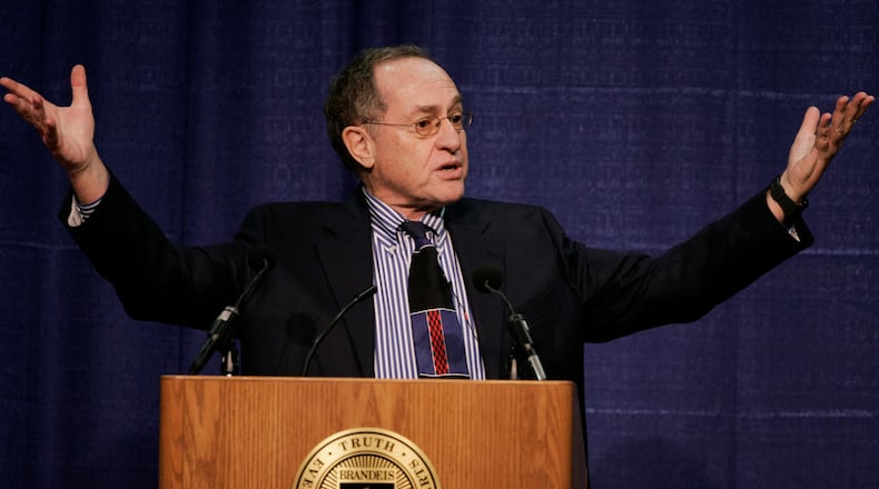 Alan Dershowitz addresses an audience at Brandeis University in 2007. AP file/Steven Senne