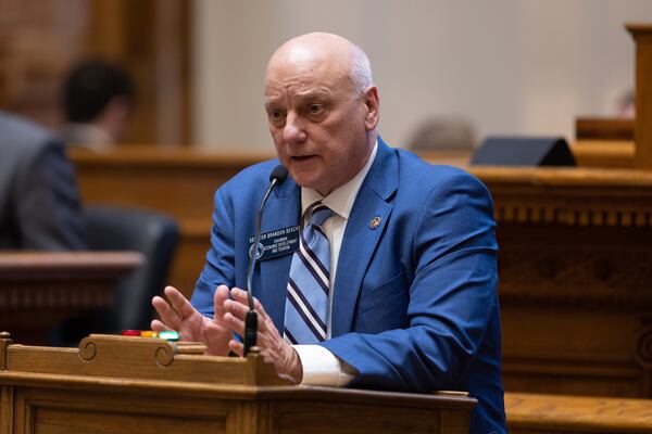 Georgia State Sen. Brandon Beach speaks during the legislative session at the Capitol in Atlanta on Thursday, Jan. 26, 2023. Arvin Temkar / AJC