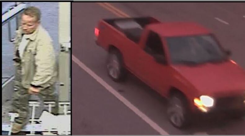 Georgia Tech officials say the man pictured is suspected in two incidents of sexual battery that happened on campus early Monday evening. They say he drove the truck pictured — a red 1990-1992 Nissan D21 truck with a black toolbox in the back and after-market wheels. (Courtesy Georgia Institute of Technology)