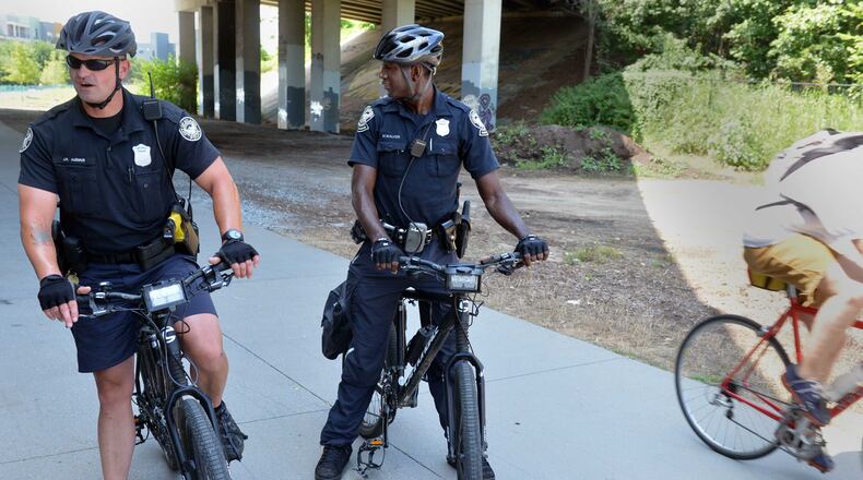 Police in Johns Creek will soon have bikes like these ones, used by officers in Atlanta on the Beltline.