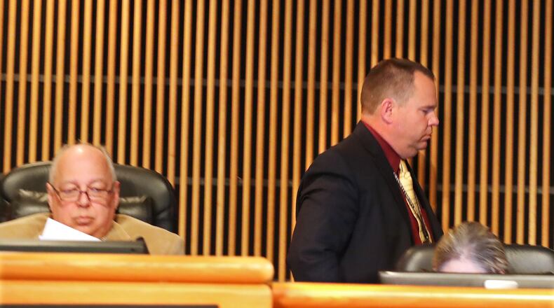 Gwinnett County Commissioner Tommy Hunter during the board’s Feb. 28 meeting. Hunter was absent from Tuesday’s Board of Commissioners meetings. CURTIS COMPTON / CCOMPTON@AJC.COM