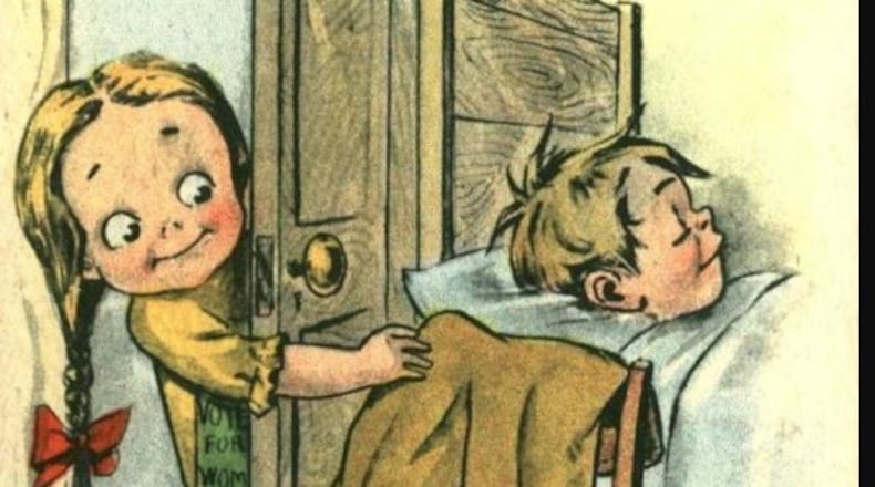 A vintage ad reflects a time when only men wore the pants in America. This ad ran with the headline: "What a chance."