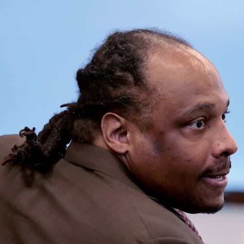 FILE- Alvin Campbell Jr. sits at the defense table during his sexual assault trial, in Suffolk Superior Court, in Boston, May 18, 2026. (Pat Greenhouse/The Boston Globe via AP, Pool, File)