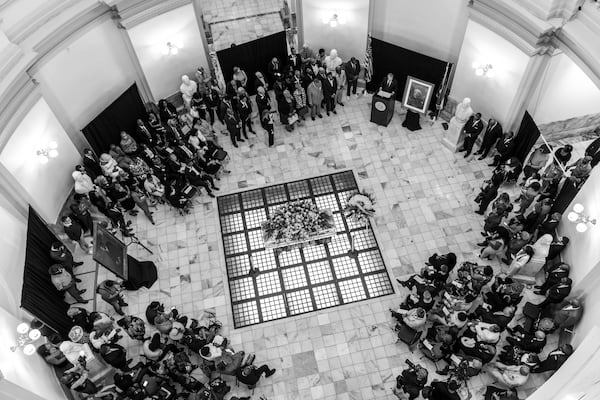 Christine King Farris, Martin Luther King Jr.’s last surviving sibling, lies in state at the Georgia Capitol in 2023. She was only the fourth Black Georgian to lie in state at the Capitol, and Willie Watkins Funeral Home performed the services for all of them, including Coretta Scott King, John Lewis and C.T. Vivian.