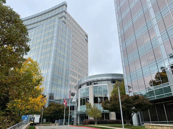 The Cox Enterprises headquarters at 6205 Peachtree Dunwoody Road in Sandy Springs was the temporary home of The Atlanta Journal-Constitution for almost a year from late 2023 through fall of 2024. (Pete Corson/AJC)